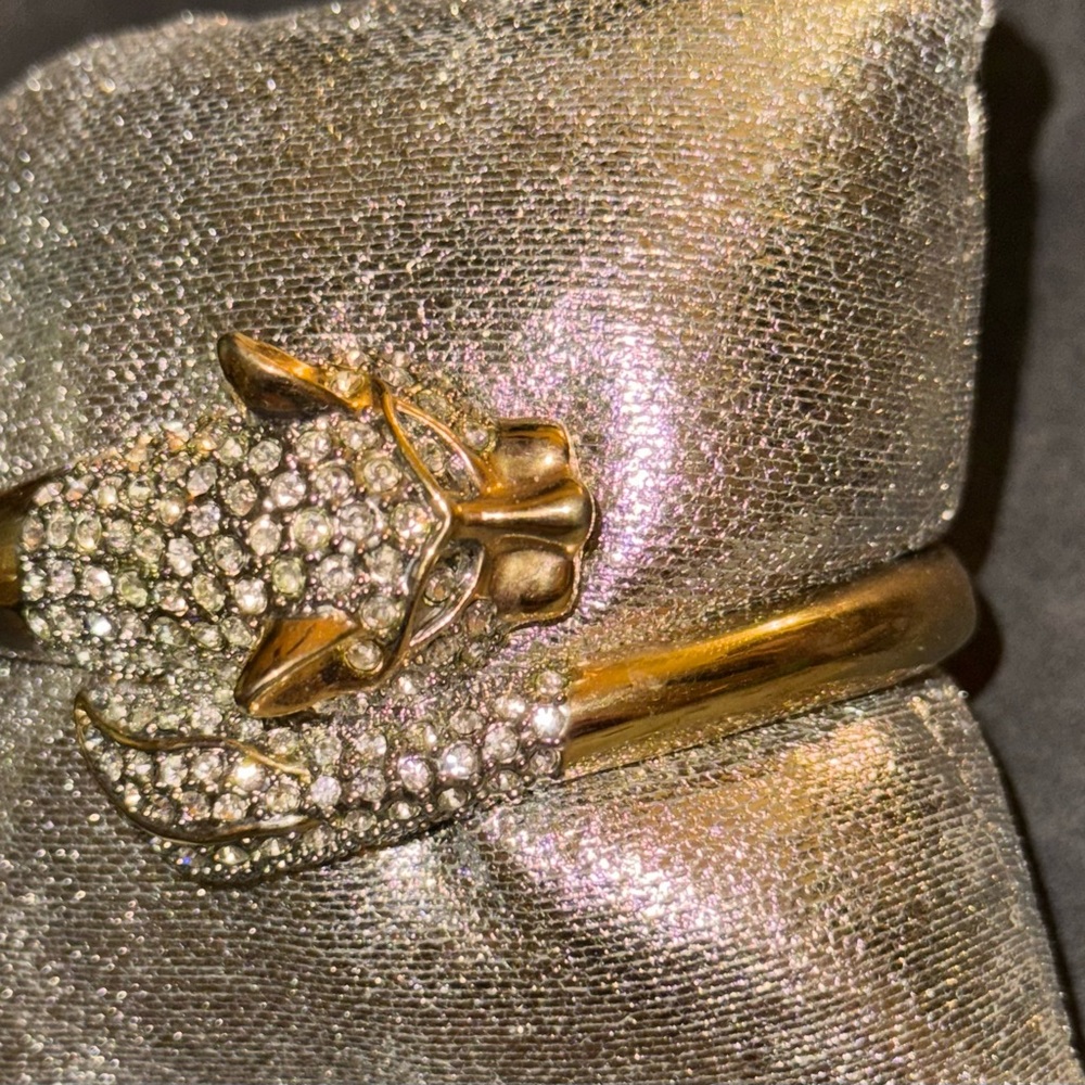 MOV WIFE VTG Gold Pave Crystal Panther Bracelet - Picture 7 of 17